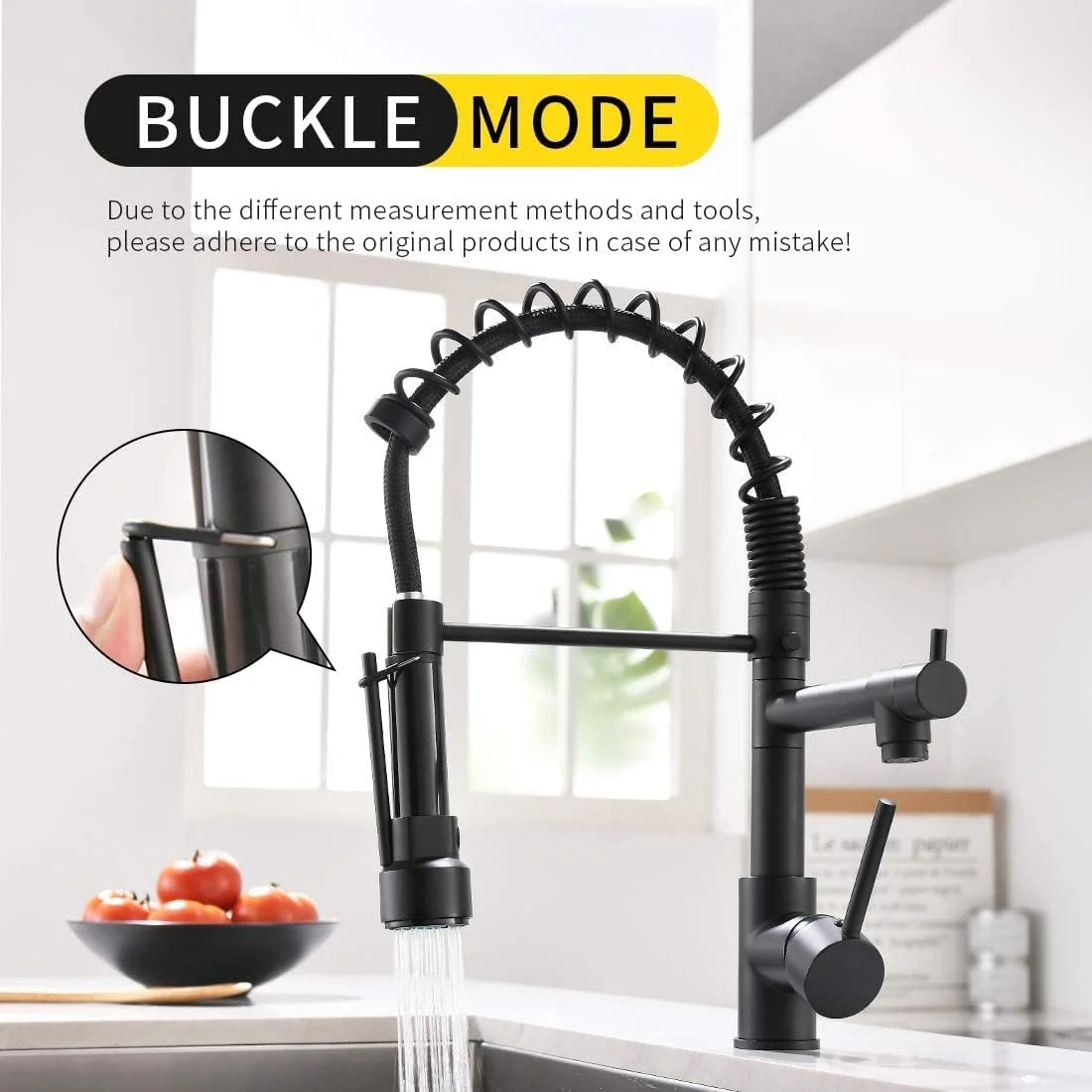 شیر آشپزخانه مشکی Cooltens، شیر ظرفشویی آشپزخانه تجاری برنجی جامد 17 اینچی با سر دوش دو منظوره کشویی، روکش مشکی مات شیر آشپزخانه مشکی Cooltens، شیر ظرفشویی آشپزخانه تجاری برنجی جامد 17 اینچی با سر دوش دو منظوره کشویی، روکش مشکی مات