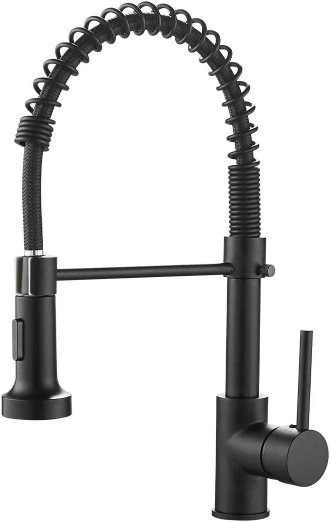 شیر آشپزخانه مشکی OWOFAN با اسپری کشویی، شیر سینک فنری استیل تک دسته، 1 یا 3 سوراخ، دو عملکردی برای خانه های روستایی، کمپر، لباسشویی، کارواش، بار مرطوب RV شیر آشپزخانه مشکی OWOFAN با اسپری کشویی، شیر سینک فنری استیل تک دسته، 1 یا 3 سوراخ، دو عملکردی برای خانه های روستایی، کمپر، لباسشویی، کارواش، بار مرطوب RV