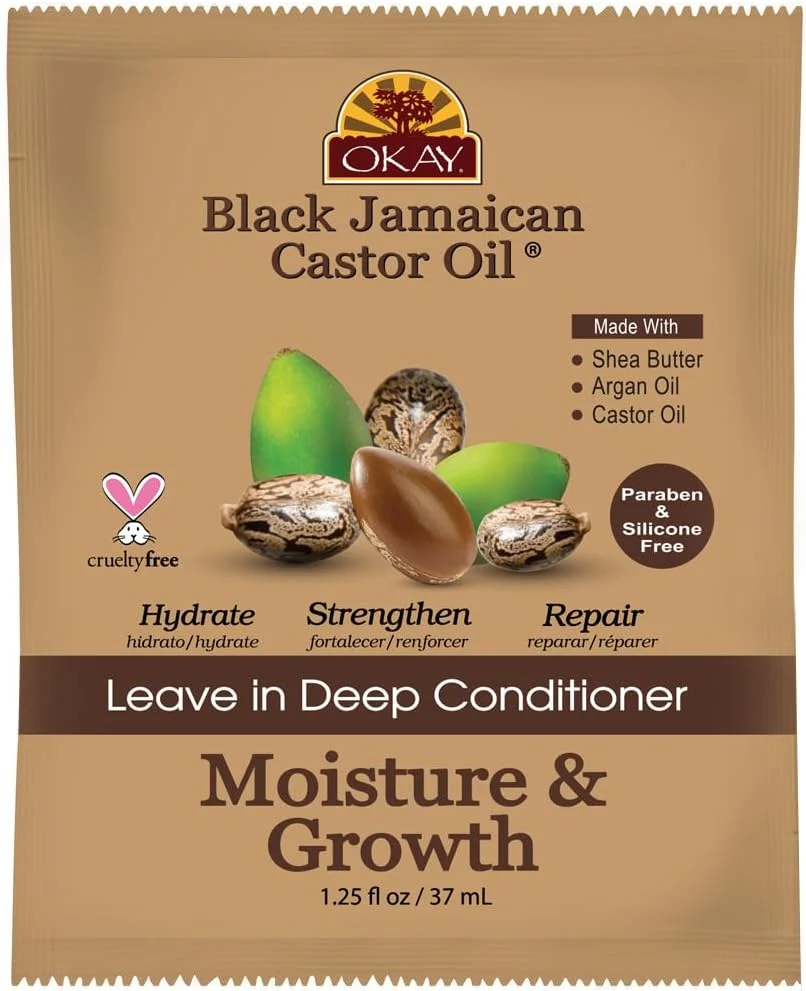 نرم کننده موی سر بدون نیاز به آبکشی روغن کرچک سیاه جامائیکایی اوکی پیور نچرالز | 37 میلی لیتر | حاوی شی باتر و روغن آرگان | فاقد پارابن و سیلیکون | آبرسان، تقویت کننده و ترمیم کننده | مناسب برای انواع مو