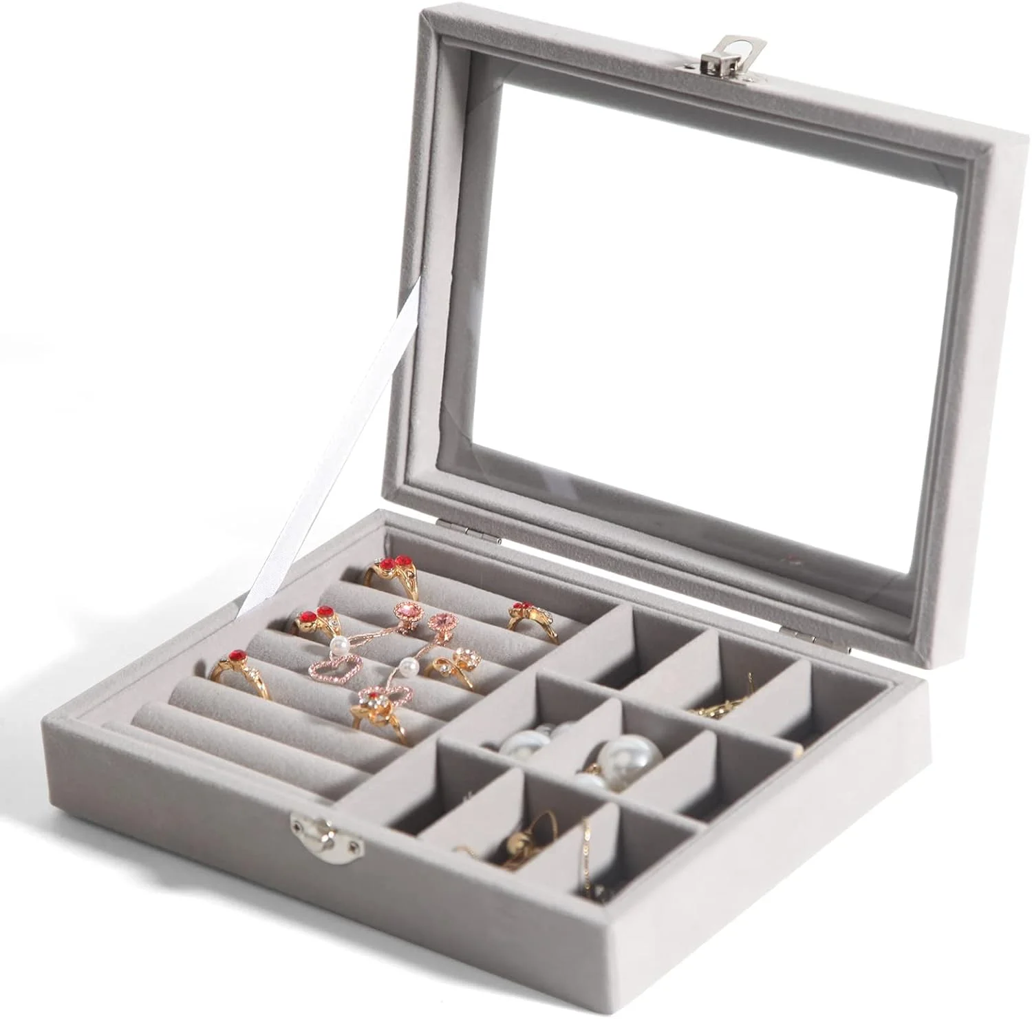 جعبه جواهرات اکسفور، سازمان دهنده جواهرات برای زنان و دختران، جعبه بزرگ نگهداری جواهرات مردانه، نگهدارنده جواهرات ویترینی با سینی جداشدنی برای گردنبند، گوشواره، انگشتر و دستبند، هدیه وینتیج، خاکستری جعبه جواهرات اکسفور، سازمان دهنده جواهرات برای زنان و دختران، جعبه بزرگ نگهداری جواهرات مردانه، نگهدارنده جواهرات ویترینی با سینی جداشدنی برای گردنبند، گوشواره، انگشتر و دستبند، هدیه وینتیج، خاکستری