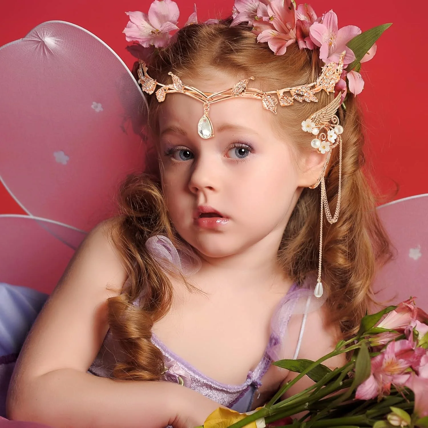 اکسفور هدبند نگین دار طرح برگ پری، کاف گوش الفی، تاج، گوشواره الفی، مناسب برای ایفای نقش پری، مسابقه، عروسی، جشن پروم، رزگلد اکسفور هدبند نگین دار طرح برگ پری، کاف گوش الفی، تاج، گوشواره الفی، مناسب برای ایفای نقش پری، مسابقه، عروسی، جشن پروم، رزگلد