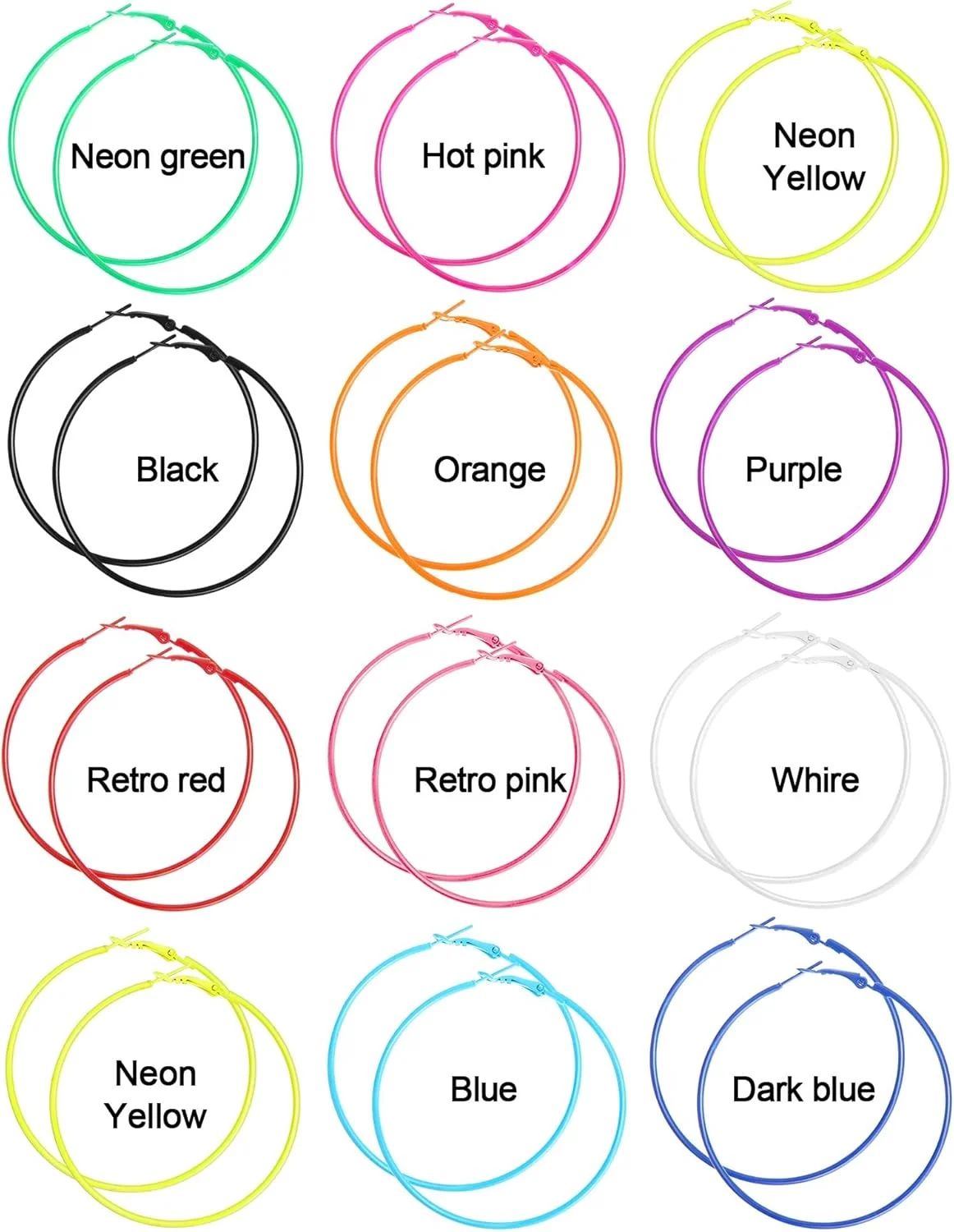 گوشواره های بزرگ کلاسیک دهه 80 Excefore، 12 جفت گوشواره های نئون یکپارچهسازی با سیستمعامل دهه 90، گوشواره های آویزان مهمانی، لوازم جانبی برای دختران زنانه گوشواره های بزرگ کلاسیک دهه 80 Excefore، 12 جفت گوشواره های نئون یکپارچهسازی با سیستمعامل دهه 90، گوشواره های آویزان مهمانی، لوازم جانبی برای دختران زنانه