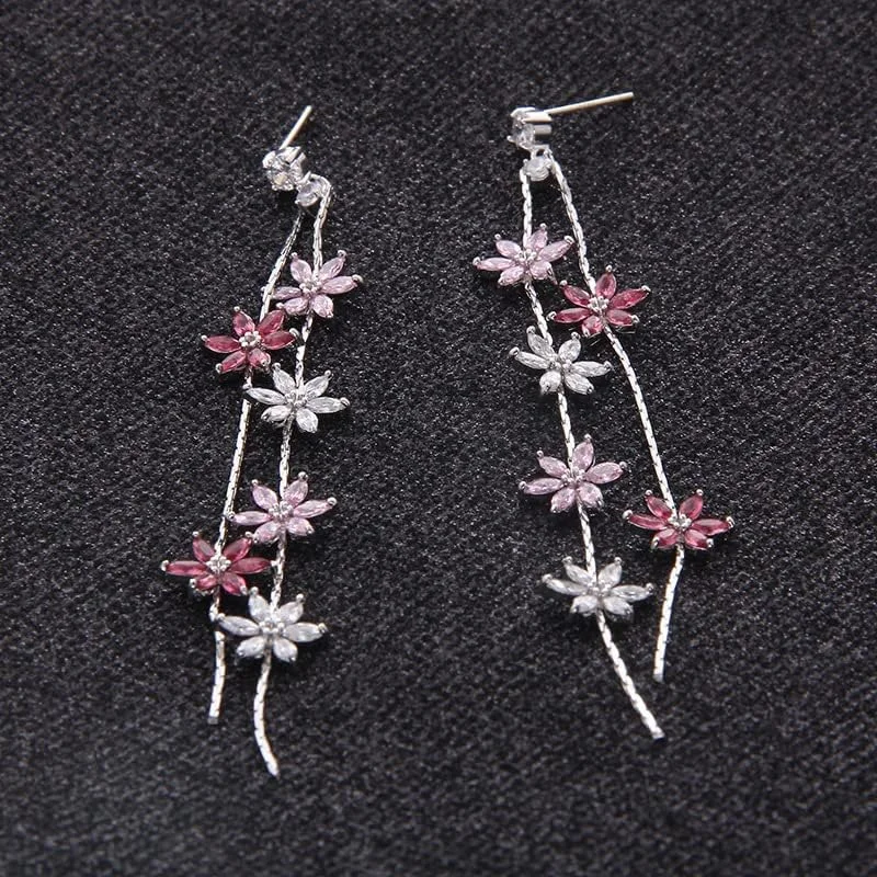 گوشواره های آویز گل اکسفور، سوزن نقره 925 با زیرکونیا مکعبی درجه AAA، گوشواره های آویز قطره ای برای زنان و دختران، گوشواره های نخی بلند ظریف گوشواره های آویز گل اکسفور، سوزن نقره 925 با زیرکونیا مکعبی درجه AAA، گوشواره های آویز قطره ای برای زنان و دختران، گوشواره های نخی بلند ظریف