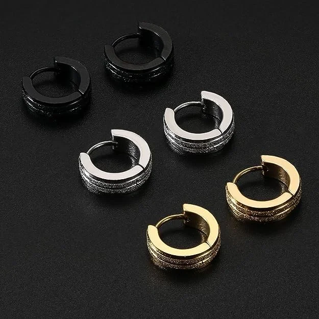 ست گوشواره حلقه ای کوچک استیل ضد زنگ Excefore، گوشواره های حلقه ای کوچک ضد حساسیت برای مردان و زنان