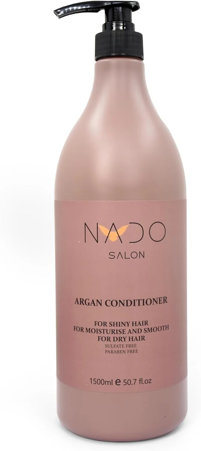 NADO SALON Argan Oil Conditioner 1500ml, Sulfate & Paraben Free, For Color Treated, Dry & Thinning Hair, Instantly Nourishes, Adds Shine & Softness, Professional Salon Formula NADO SALON Argan Oil Conditioner 1500ml, Sulfate & Paraben Free, For Color Treated, Dry & Thinning Hair, Instantly Nourishes, Adds Shine & Softness, Professional Salon Formula