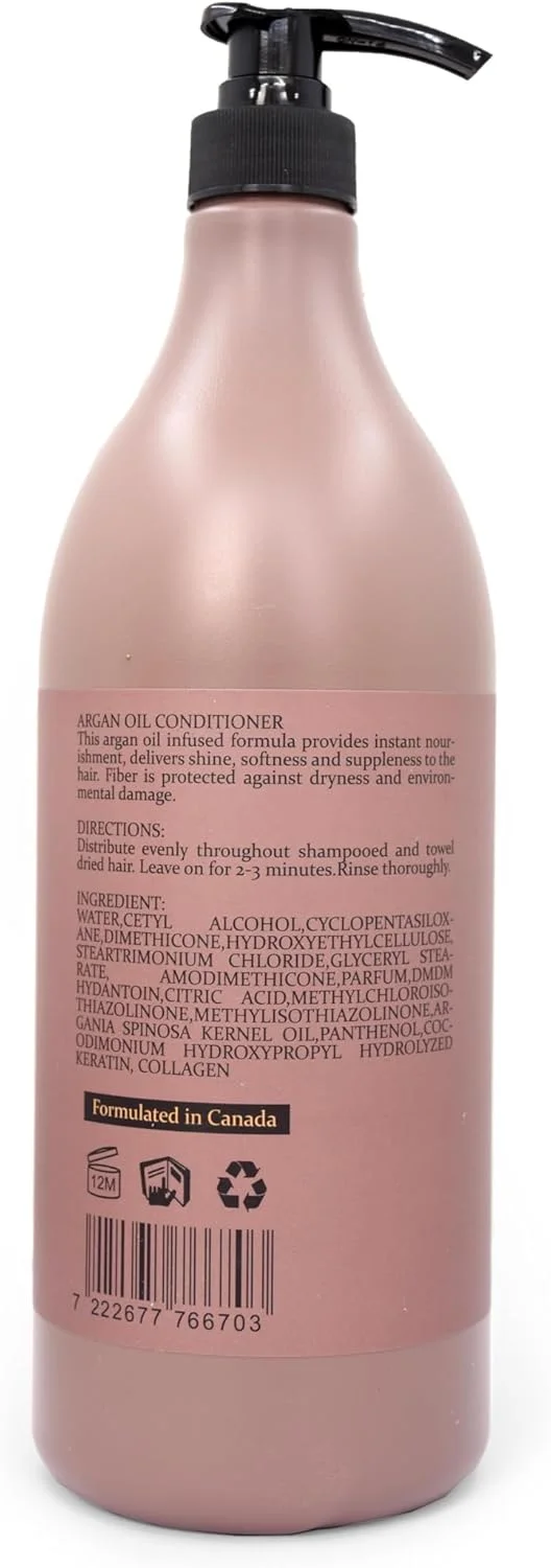 NADO SALON Argan Oil Conditioner 1500ml, Sulfate & Paraben Free, For Color Treated, Dry & Thinning Hair, Instantly Nourishes, Adds Shine & Softness, Professional Salon Formula
