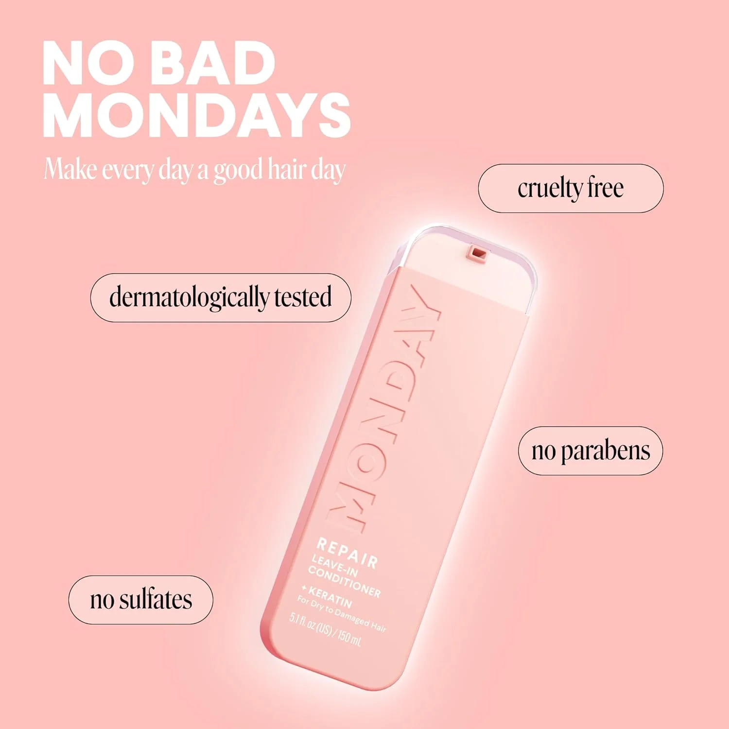 نرم کننده موی سر بدون نیاز به آبکشی ترمیم کننده ماندی هیرکر با کراتین، روغن جوجوبا، پروتئین گندم، کره کاکائو، روغن آرگان و بادام شیرین برای موهای خشک و آسیب دیده 150 میلی لیتر