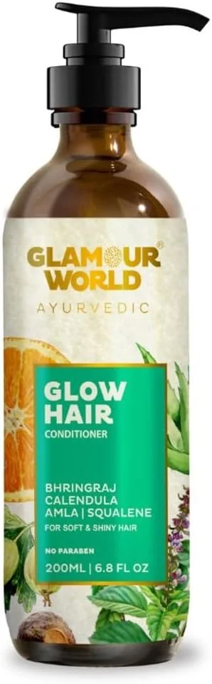 نرم کننده موی درخشان آیورودا Glamour World | تغذیه کننده طول مو و محافظت از مو در برابر آسیب | غنی شده با پرتقال | آملاکی | برینگاراج | شیکاکای | گل همیشه بهار نرم کننده موی درخشان آیورودا Glamour World | تغذیه کننده طول مو و محافظت از مو در برابر آسیب | غنی شده با پرتقال | آملاکی | برینگاراج | شیکاکای | گل همیشه بهار