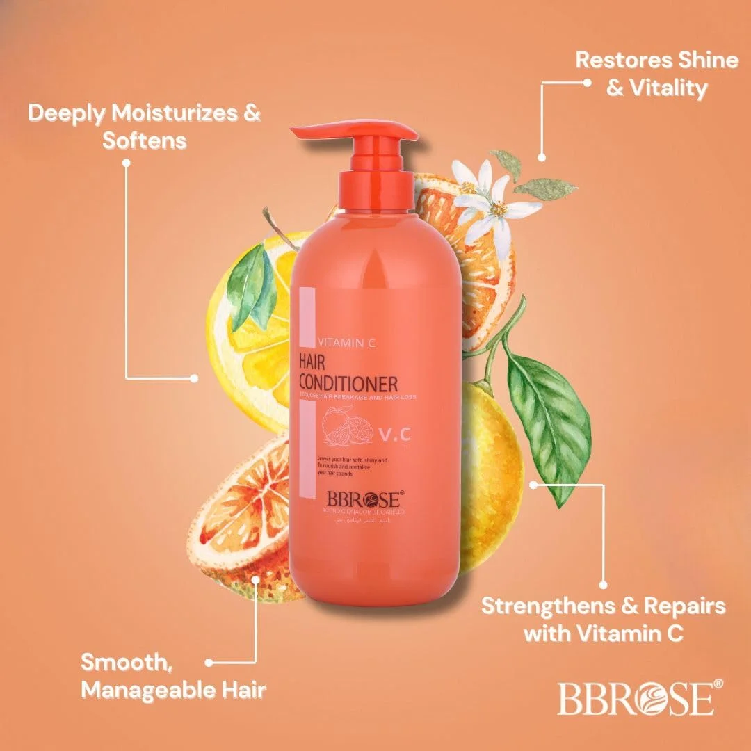 نرم کننده مو ویتامین C برورز 800 میلی لیتر – فرمول مغذی و آبرسان برای موهای خشک، آسیب دیده و وز | تقویت کننده، نرم کننده و درخشان کننده | نرم کننده بدون سولفات برای انواع مو نرم کننده مو ویتامین C برورز 800 میلی لیتر – فرمول مغذی و آبرسان برای موهای خشک، آسیب دیده و وز | تقویت کننده، نرم کننده و درخشان کننده | نرم کننده بدون سولفات برای انواع مو