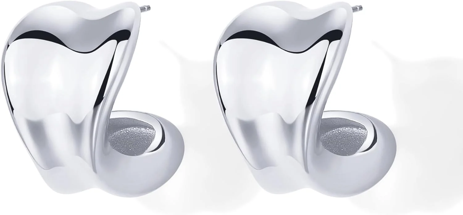 گوشواره های حلقه ای ضخیم و برجسته با روکش طلای 14 عیار و پایه نقره استرلینگ PAVOI | گوشواره های حلقه ای سبک وزن و ضخیم برای زنان گوشواره های حلقه ای ضخیم و برجسته با روکش طلای 14 عیار و پایه نقره استرلینگ PAVOI | گوشواره های حلقه ای سبک وزن و ضخیم برای زنان