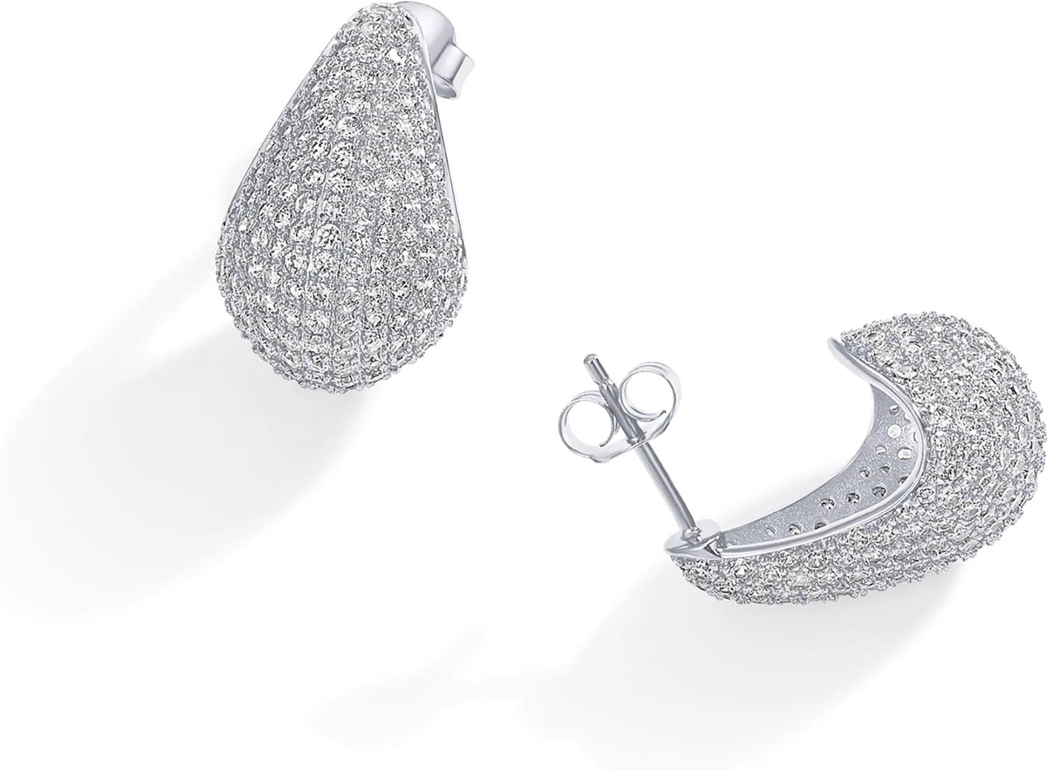 گوشواره های آویز درشت پاوه روکش طلای 14 عیار PAVOI زنانه | جفت گوشواره های نگین دار زیرکونیا کوبیک گوشواره های آویز درشت پاوه روکش طلای 14 عیار PAVOI زنانه | جفت گوشواره های نگین دار زیرکونیا کوبیک