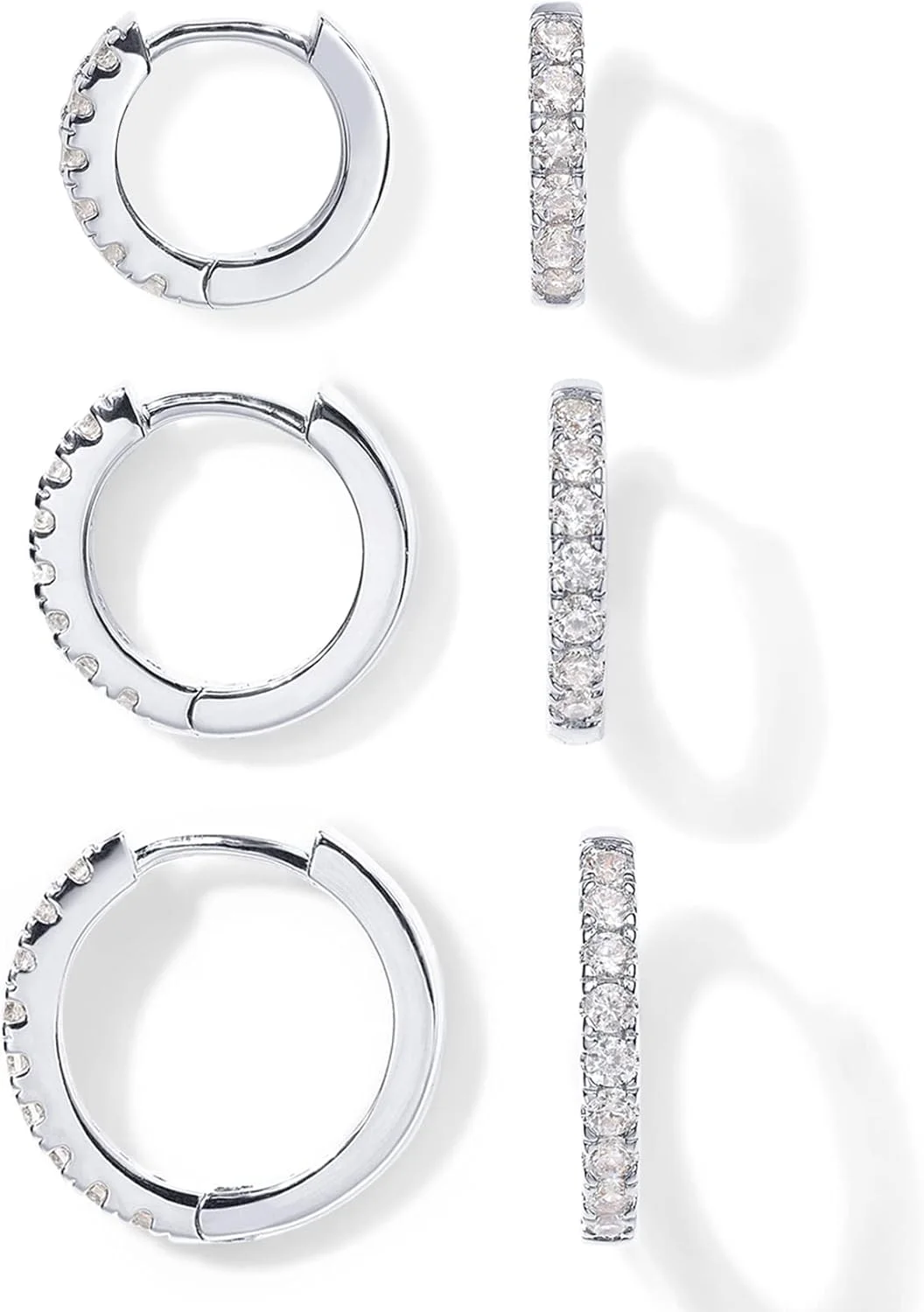 گوشواره های حلقه ای کوچک طلایی پاوی با روکش طلای 18 عیار و پایه نقره استرلینگ 925، ست 3 جفتی | بسته حلقه های کوچک غضروفی حلزونی برای زنان و مردان 8 میلی متر 10 میلی متر 12 میلی متر