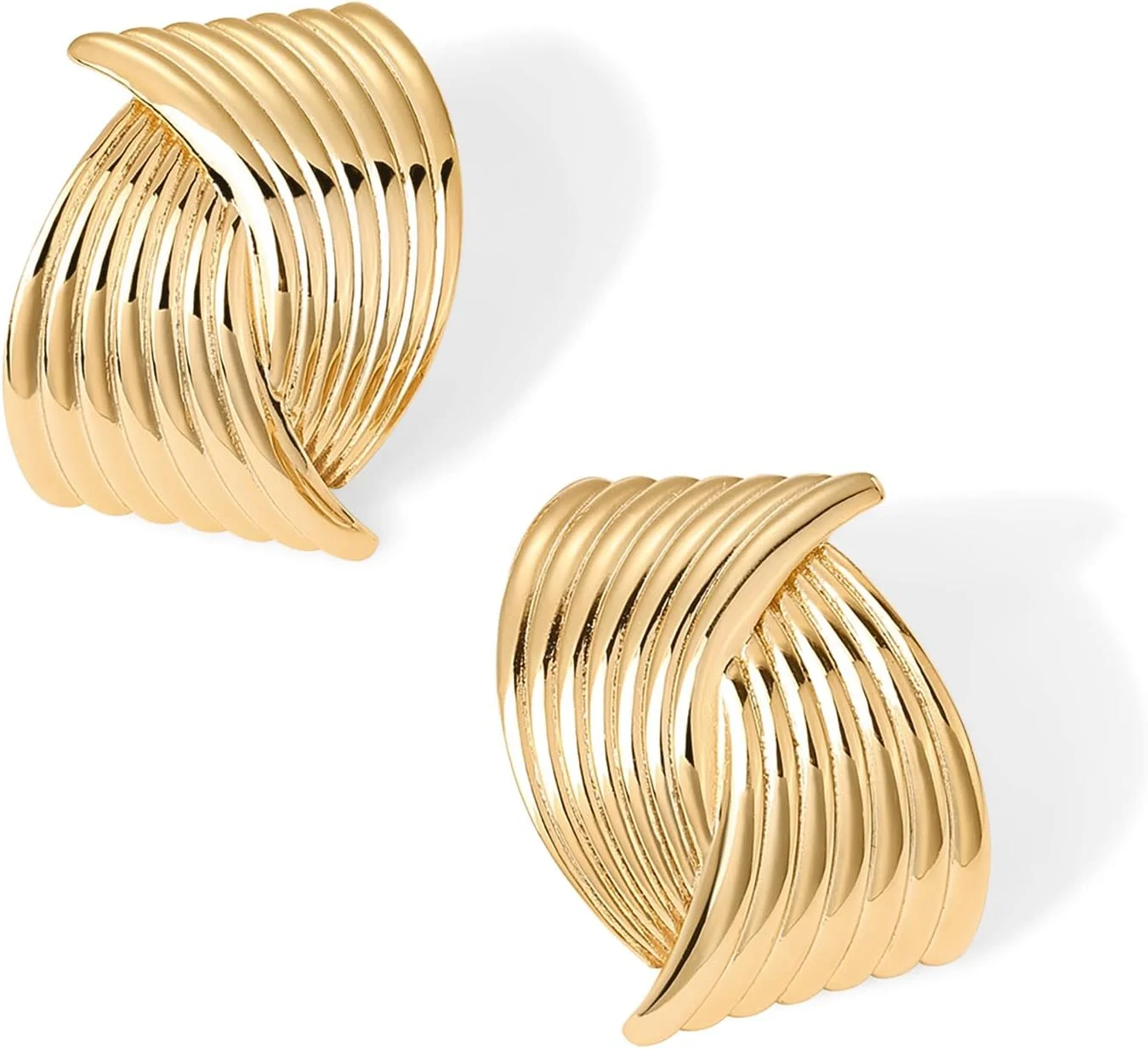 گوشواره های زنانه پاوی با روکش طلای 14 عیار - گوشواره های آویزدار و میخی طرح گره، هندسی، مثلثی، طنابی، دکمه ای، صدف و بال گوشواره های زنانه پاوی با روکش طلای 14 عیار - گوشواره های آویزدار و میخی طرح گره، هندسی، مثلثی، طنابی، دکمه ای، صدف و بال