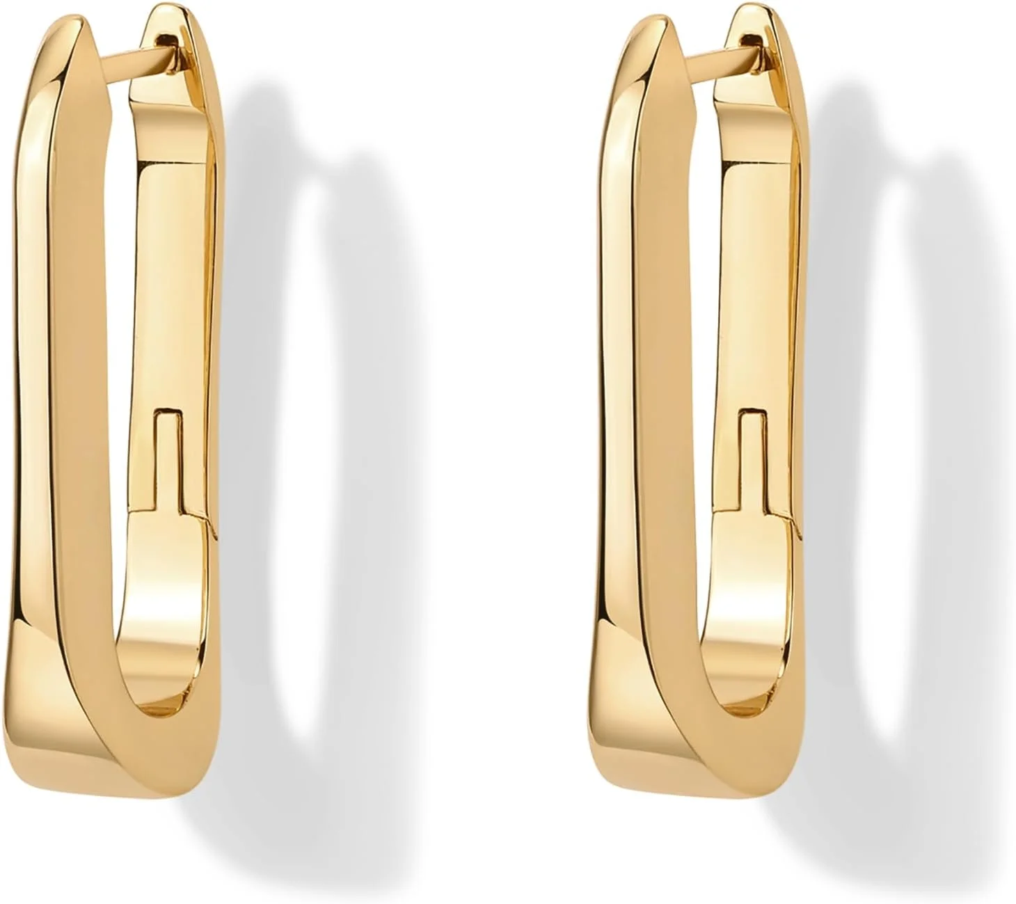 گوشواره های حلقه ای پیوندی U شکل با روکش طلای 14 عیار و پایه نقره استرلینگ PAVOI برای زنان | گوشواره های آویزی بلند و سبک گوشواره های حلقه ای پیوندی U شکل با روکش طلای 14 عیار و پایه نقره استرلینگ PAVOI برای زنان | گوشواره های آویزی بلند و سبک