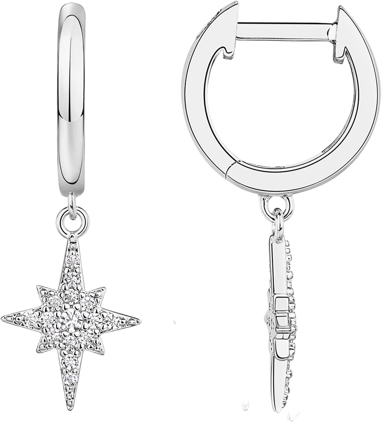 گوشواره های آویزی/آویز سبک وزن پاوی با روکش طلای 14 عیار و پایه نقره استرلینگ S925 برای زنان | زیورآلات مذهبی: صلیب، چشم نظر، شبدر، سلتیک | گوشواره های ظریف برای زنان