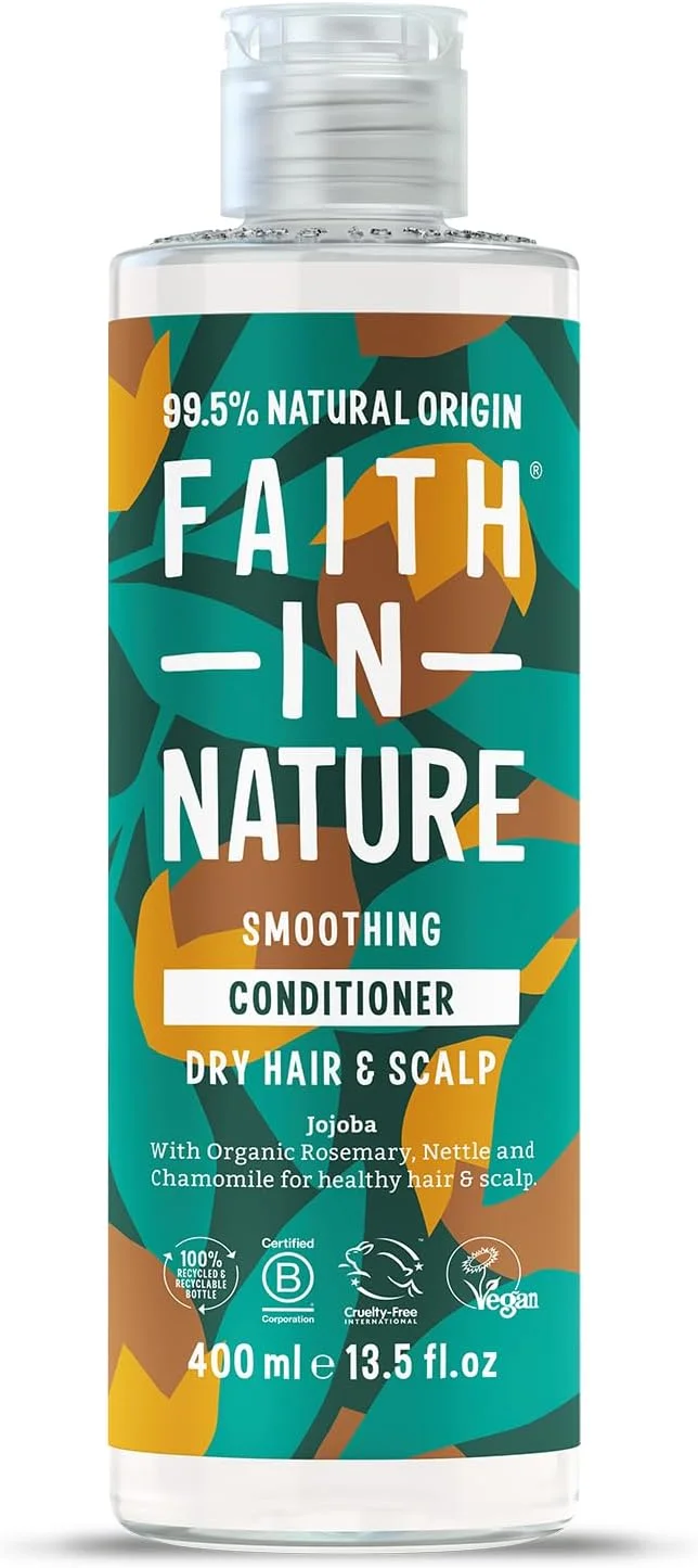 فیث این نیچر | 400 میلی لیتر | نرم کننده صاف کننده | جوجوبا برای مو و پوست سر خشک | 99.5% منشاء طبیعی | حاوی رزماری ارگانیک، گزنه و بابونه | وگان و بدون تست حیوانی