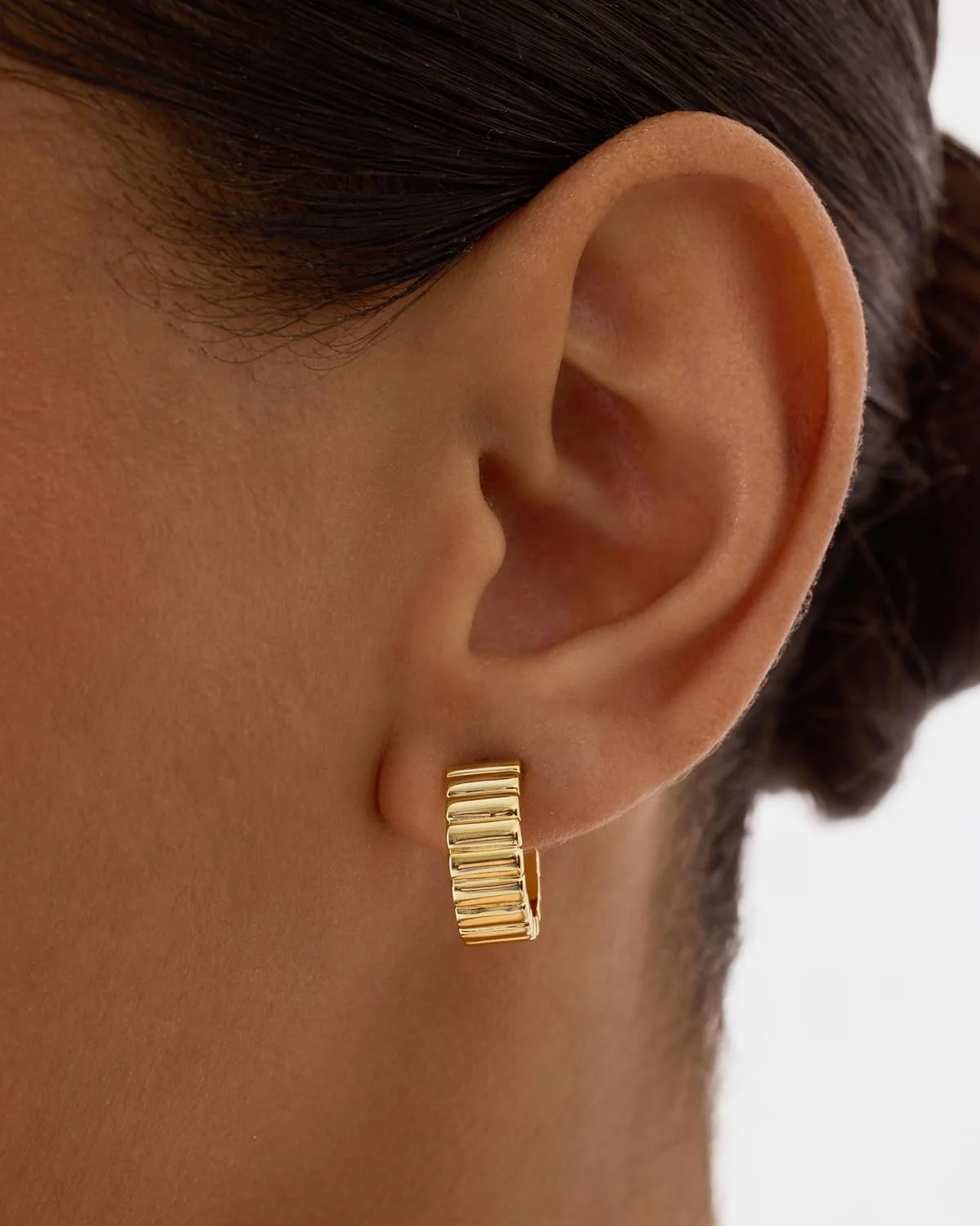 گوشواره های حلقه ای ضخیم با روکش طلای 14 عیار PAVOI | جواهرات شیک و بوهو برای زنان