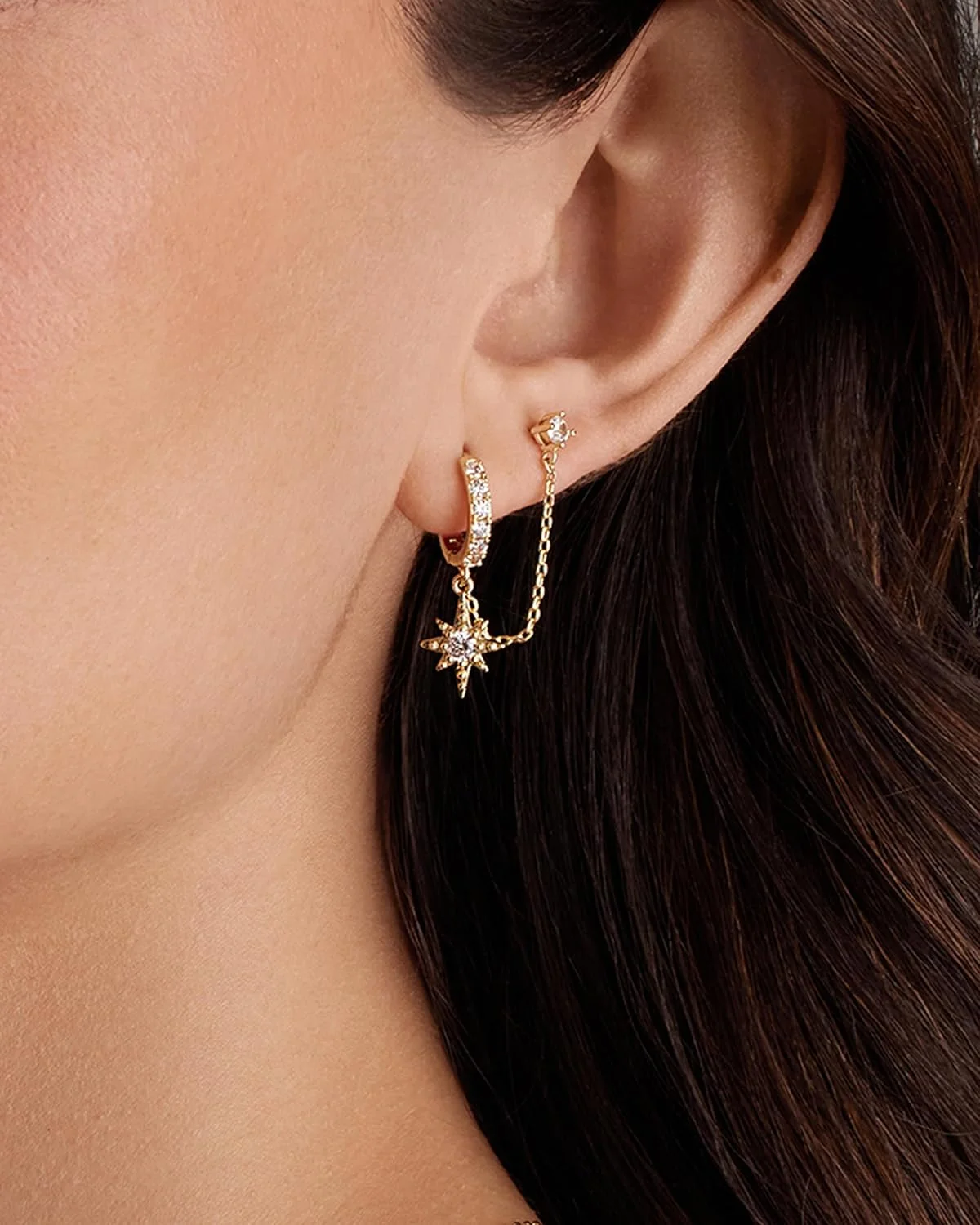 گوشواره های زنجیره ای طلای 14 عیار PAVOI زنانه، گوشواره های حلقه ای مرواریدی زیرکونیا مکعبی زنانه گوشواره های زنجیره ای طلای 14 عیار PAVOI زنانه، گوشواره های حلقه ای مرواریدی زیرکونیا مکعبی زنانه