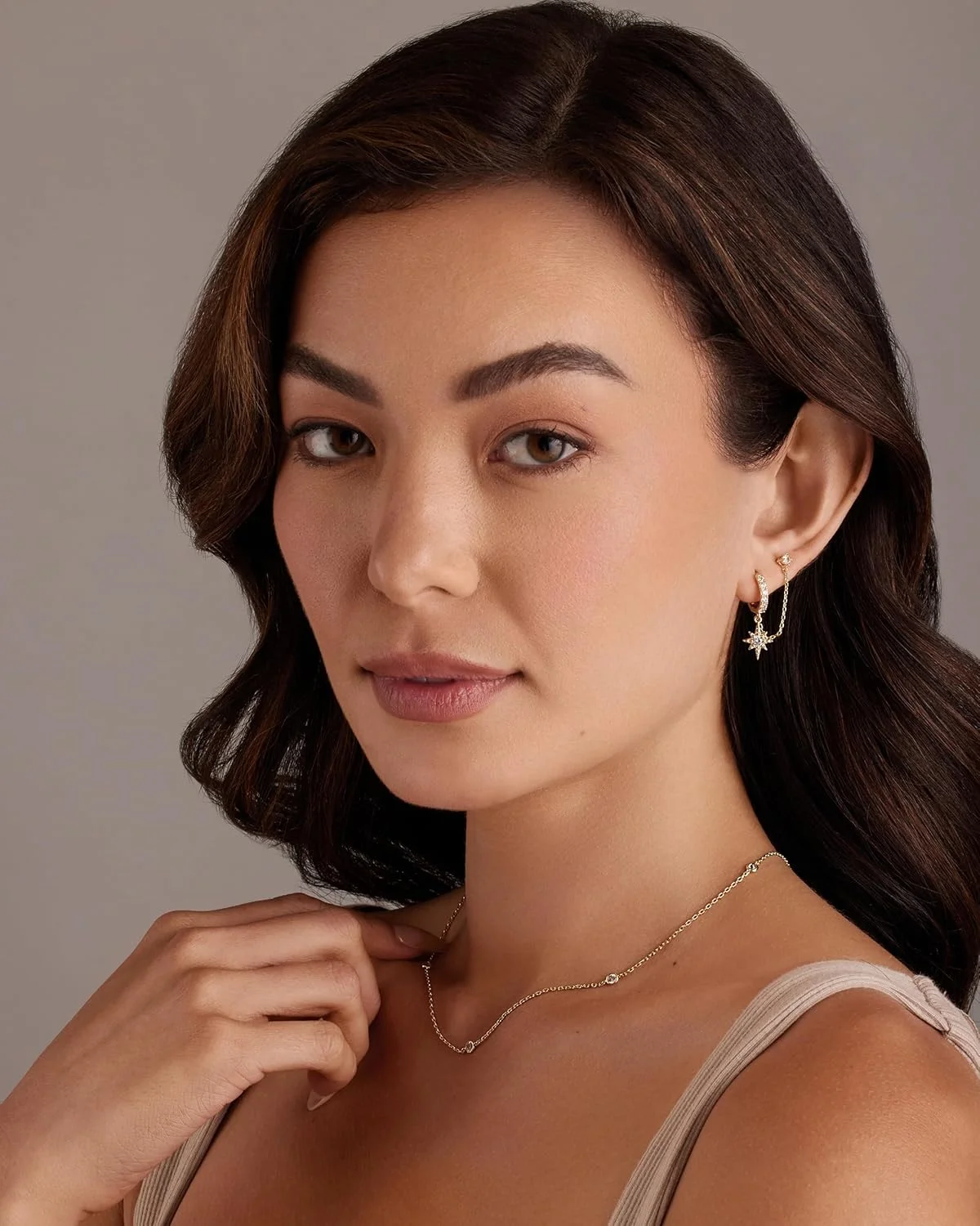 گوشواره های زنجیره ای طلای 14 عیار PAVOI زنانه، گوشواره های حلقه ای مرواریدی زیرکونیا مکعبی زنانه گوشواره های زنجیره ای طلای 14 عیار PAVOI زنانه، گوشواره های حلقه ای مرواریدی زیرکونیا مکعبی زنانه