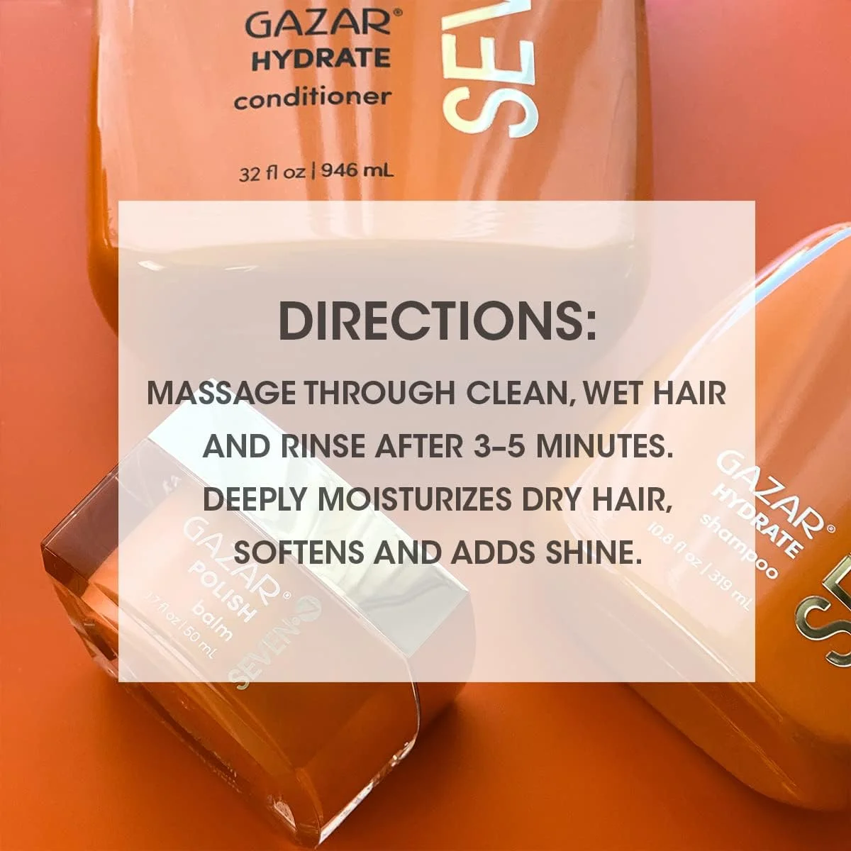 نرم کننده آبرسان سِوِن گَزَر، یک نرم کننده مجلل و عمیقا مرطوب کننده برای موهای خشک، ۹۴۶ میلی لیتر نرم کننده آبرسان سِوِن گَزَر، یک نرم کننده مجلل و عمیقا مرطوب کننده برای موهای خشک، ۹۴۶ میلی لیتر