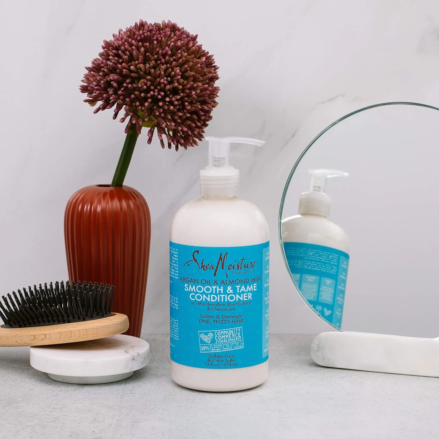 نرم کننده مو شی مویسچر حاوی روغن آرگان و شیر بادام، صاف کننده و رام کننده، 384 میلی لیتر نرم کننده مو شی مویسچر حاوی روغن آرگان و شیر بادام، صاف کننده و رام کننده، 384 میلی لیتر