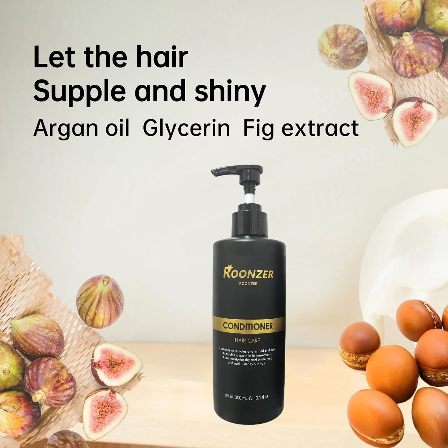 نرم کننده مو رونزر مجهز به براکت، مناسب برای موهای خشک، رطوبت رسان، مرطوب کننده موهای خشک و آسیب دیده، افزایش نرمی و درخشندگی، نرم کننده مو مردانه و زنانه 300 میلی لیتر