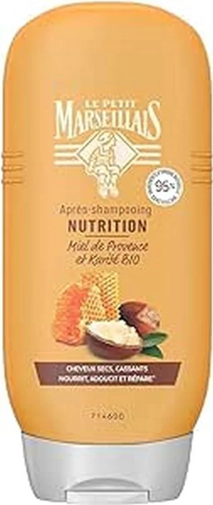 نرم کننده مغذی مو Le Petit Marseillais، مناسب موهای خشک، آسیب دیده و شکننده، حاوی عسل ارگانیک پروونس و شی باتر ارگانیک