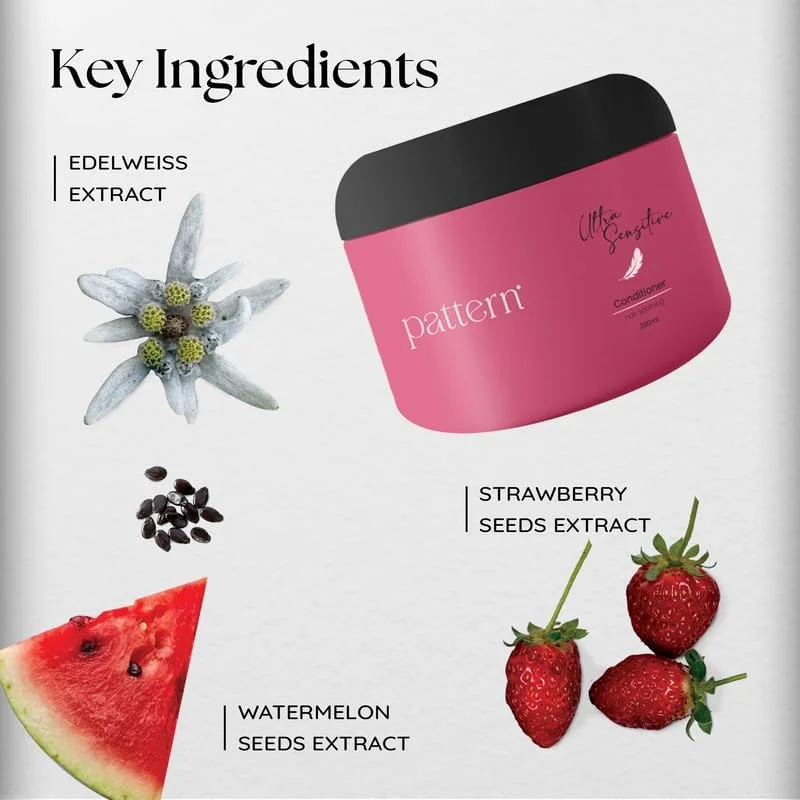 نرم کننده فوق العاده حساس پترن برای آقایان و بانوان - آبرسان عمیق برای موهای آسیب دیده و وز | بدون سولفات و پارابن | تغذیه کننده پوست سر با عصاره هندوانه و ویتامین C - 200 میلی لیتر