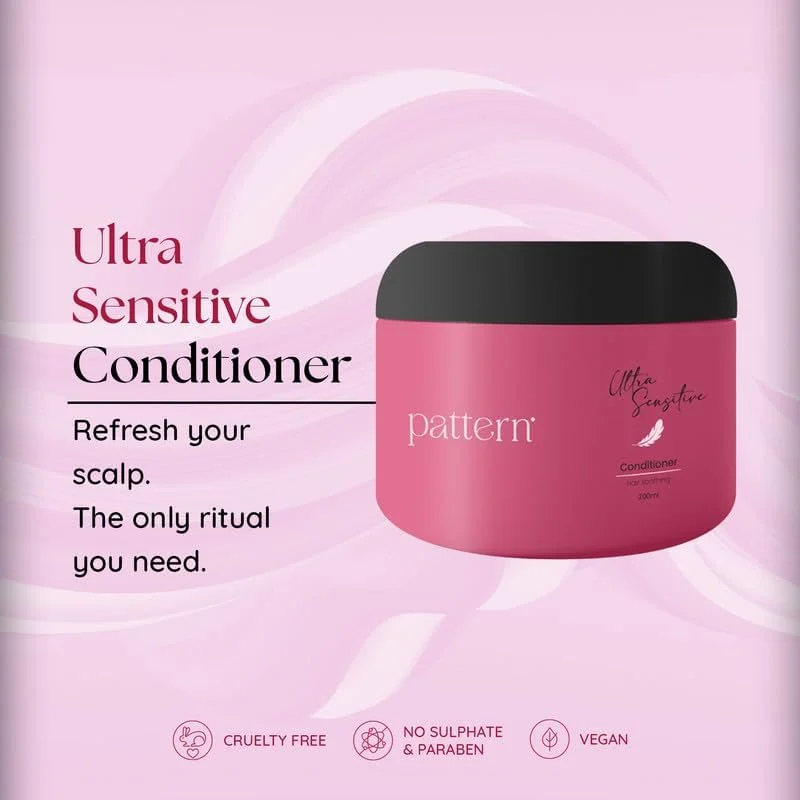 نرم کننده فوق العاده حساس پترن برای آقایان و بانوان - آبرسان عمیق برای موهای آسیب دیده و وز | بدون سولفات و پارابن | تغذیه کننده پوست سر با عصاره هندوانه و ویتامین C - 200 میلی لیتر