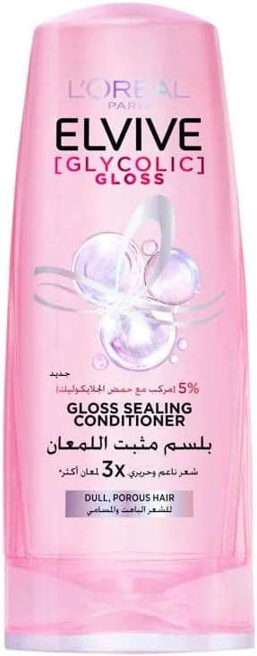 نرم کننده مو لورآل پاریس Elvive Glycolic Gloss، حاوی 5% کمپلکس براق کننده با [اسید گلیکولیک]، 200 میلی لیتر