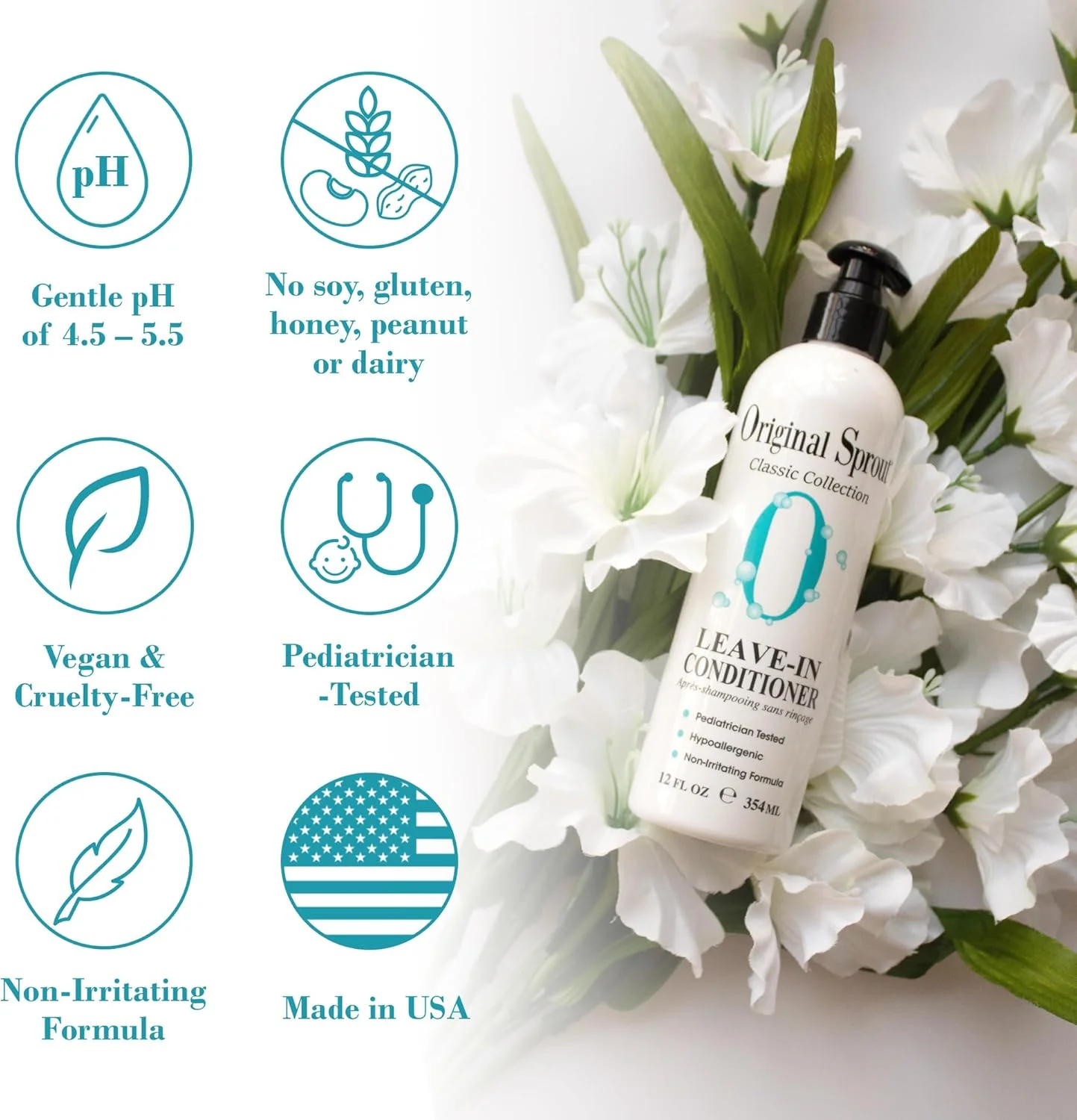 نرم کننده مو بدون نیاز به آبکشی اورجینال اسپراوت (354 میلی لیتر، برای نوزادان و بزرگسالان، 100% گیاهی)