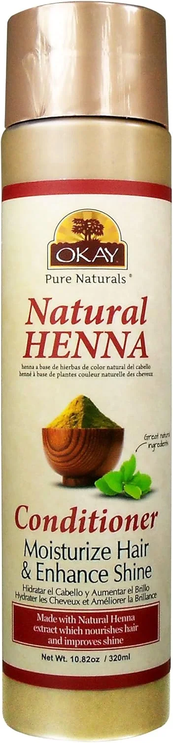 اوکی پیور نچرالز | نرم کننده حنای طبیعی | برای انواع مو و پوست | بازگرداندن رطوبت - بهبود ظاهر | احیای موهای آسیب دیده | فاقد پارابن، سیلیکون، سولفات | 320 میلی لیتر