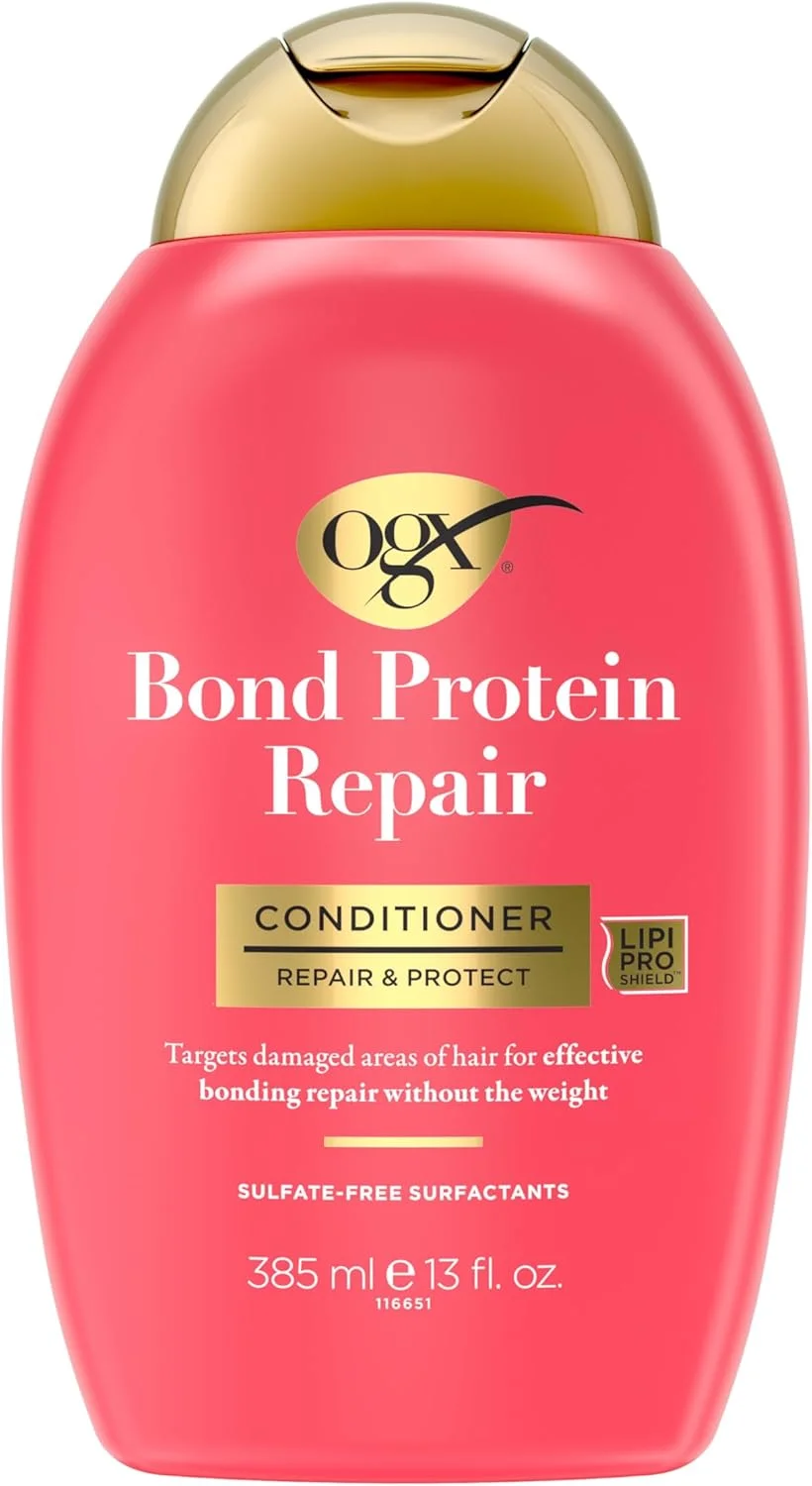 نرم کننده ترمیم کننده و محافظت کننده پروتئین پیوند او جی ایکس، نرم کننده سبک وزن که نواحی آسیب دیده مو را برای ترمیم موثر پیوند هدف قرار می دهد، بدون سولفات، 384 میلی لیتر
