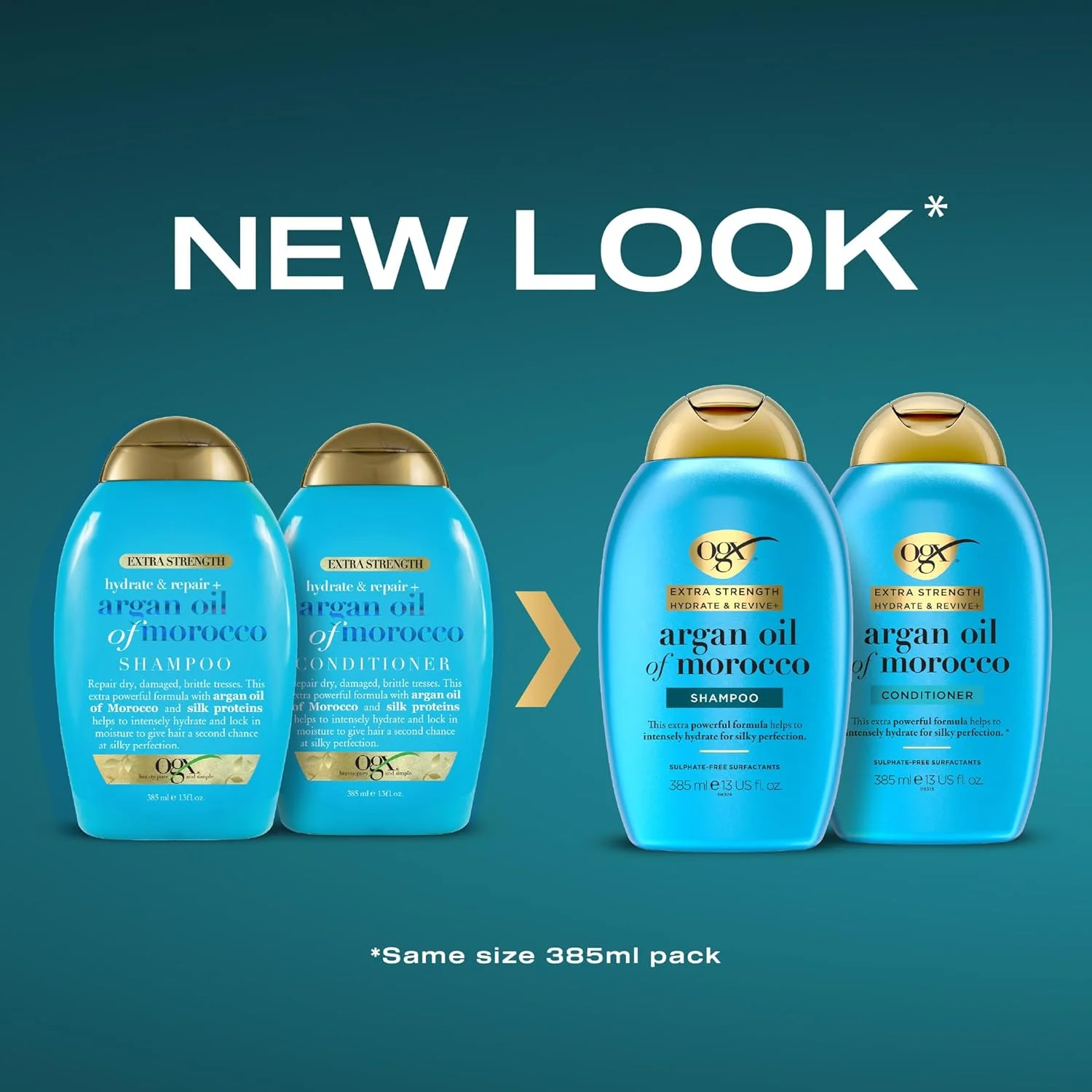 نرم کننده مو او جی ایکس مدل Extra Strength Hydrate & Revive+ حاوی روغن آرگان مراکشی، ۳۸۵ میلی لیتر، نرم کننده بدون سولفات برای آبرسانی و احیای عمقی، بسته ۱ عددی نرم کننده مو او جی ایکس مدل Extra Strength Hydrate & Revive+ حاوی روغن آرگان مراکشی، ۳۸۵ میلی لیتر، نرم کننده بدون سولفات برای آبرسانی و احیای عمقی، بسته ۱ عددی