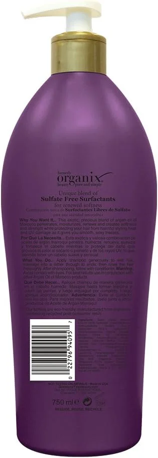 نرم کننده مو ضخیم کننده و پرپشت کننده مو او جی ایکس، حاوی بیوتین و کلاژن، حجم 750 میلی لیتر، فاقد پارابن و سولفات، حاوی مواد اولیه پایدار، مغذی و تقویت کننده