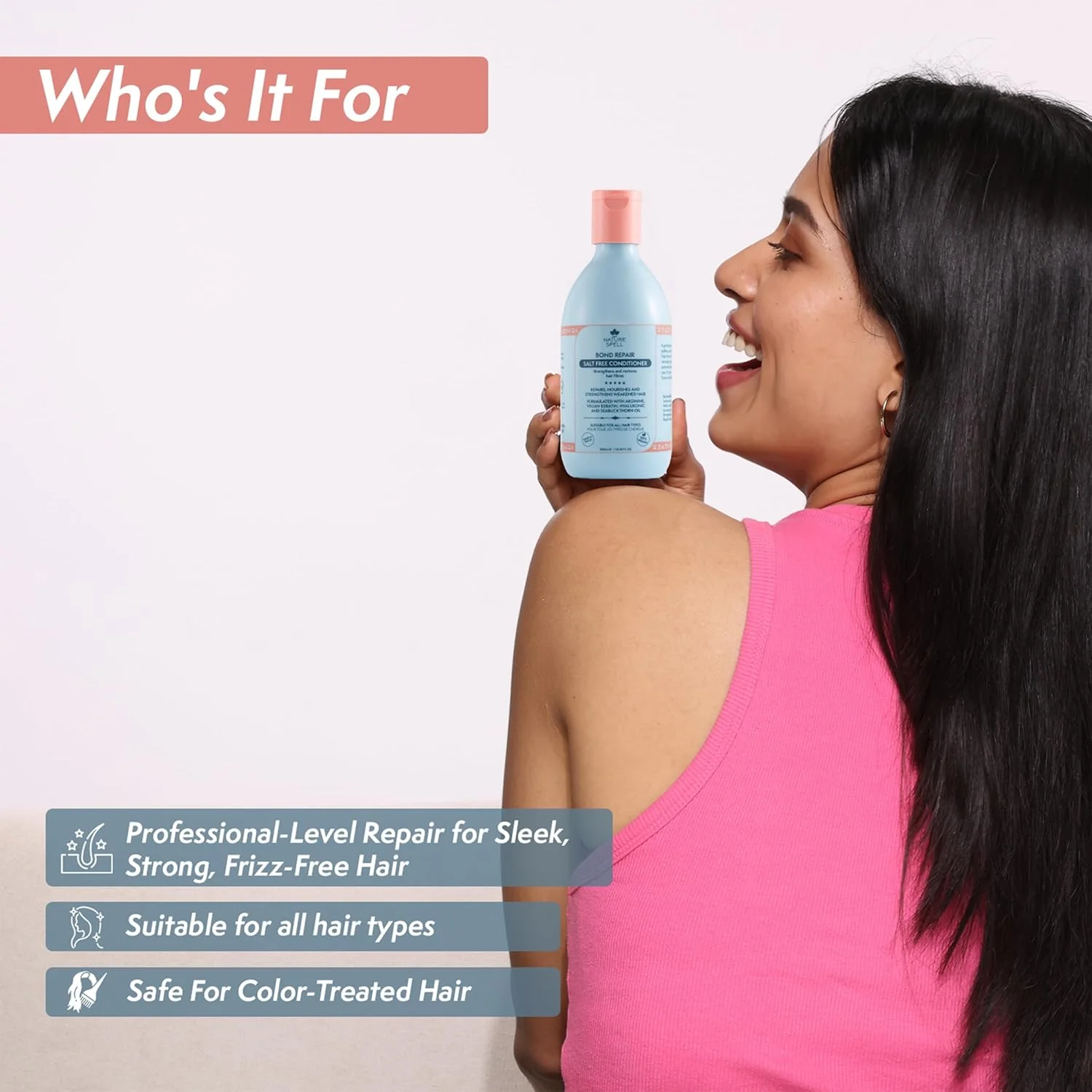 نرم کننده ترمیم کننده پیوند مو نیچر سپل 300 میلی لیتر، تقویت کننده بافت مو، مناسب برای انواع مو