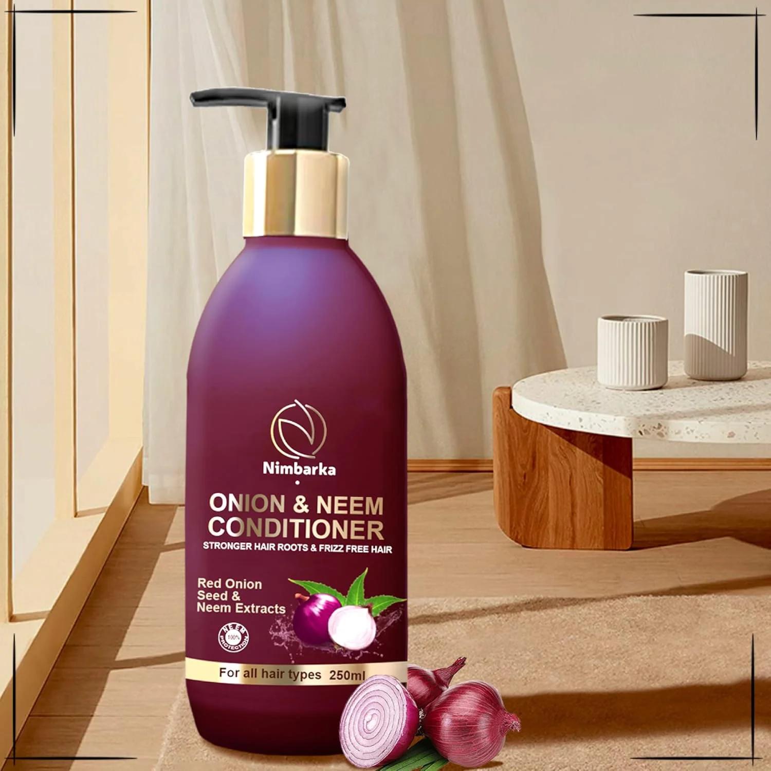 نرم کننده مو حاوی عصاره های نیم و پیاز نیمبارکا برای موهای صاف و بدون وز - نرم کننده عمیق موهای خشک و آسیب دیده برای آقایان و خانم ها 250 میلی لیتر | بسته 2 عددی