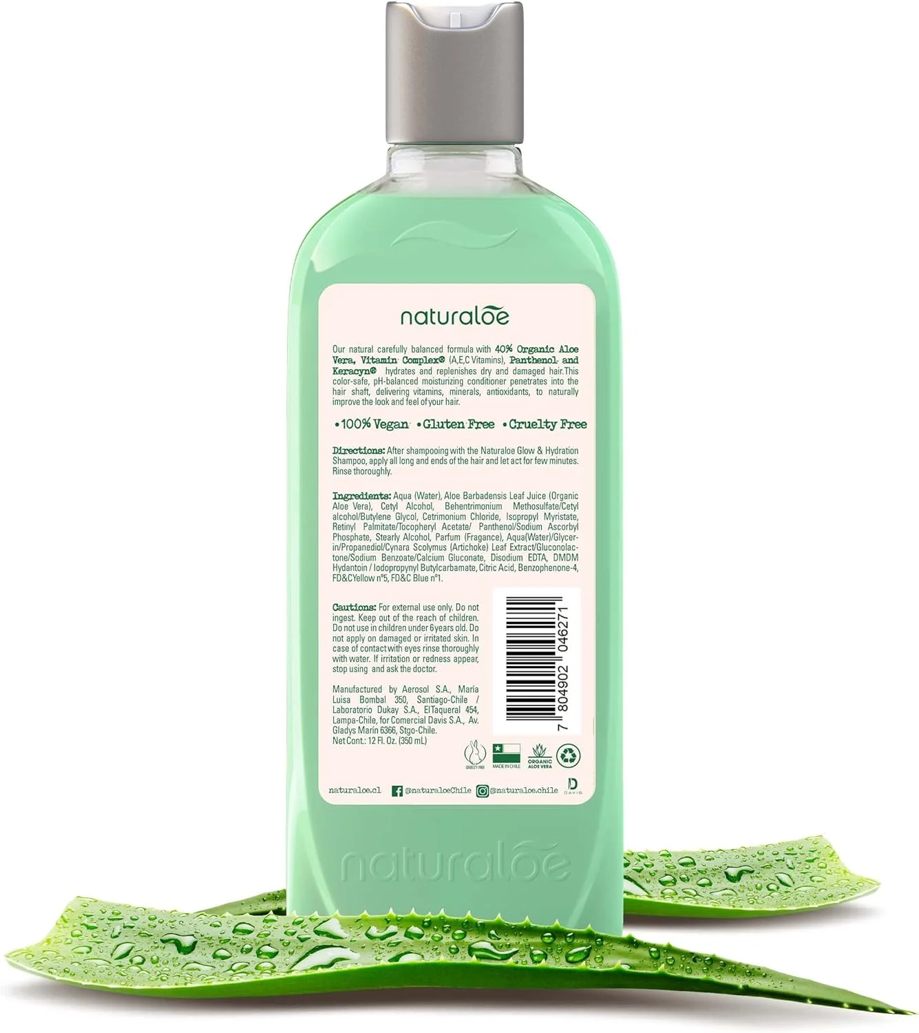 نچرالoe - درخشش و آبرسانی - 40% آلوئه ورا (نرم کننده مو)