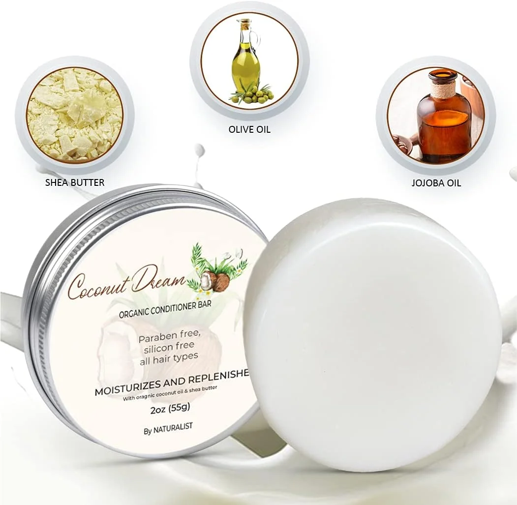 نرم کننده موی جامد نچرالیست، ارگانیک، گیاهی، بدون SLS، وگان، مناسب انواع مو | متعادل کننده PH، بدون پلاستیک | سازگار با محیط زیست، مناسب برای مسافرت (رویای نارگیل) | 2oz نرم کننده موی جامد نچرالیست، ارگانیک، گیاهی، بدون SLS، وگان، مناسب انواع مو | متعادل کننده PH، بدون پلاستیک | سازگار با محیط زیست، مناسب برای مسافرت (رویای نارگیل) | 2oz