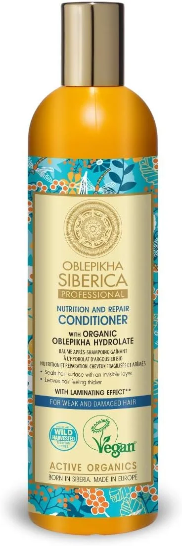 نرم کننده موی سر اُبلپیخا ناتورا سیبریکا مناسب موهای ضعیف و آسیب دیده، 400 میلی لیتر