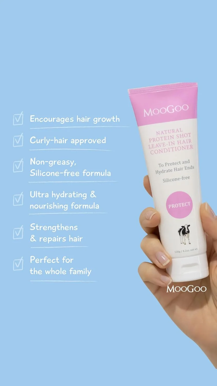 نرم کننده موی سر پروتئینی موگو - یک درمان طبیعی آبرسان مو برای موهای خشک و آسیب دیده - برای زنان و مردان. فاقد پارابن، بدون تست حیوانی.
