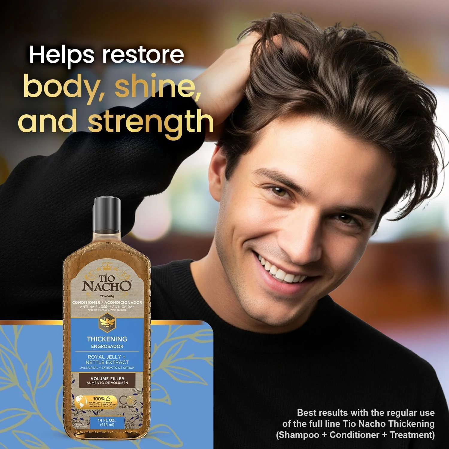 نرم کننده حجم دهنده و ضد ریزش مو TIO NACHO، ۴۱۰ میلی لیتر