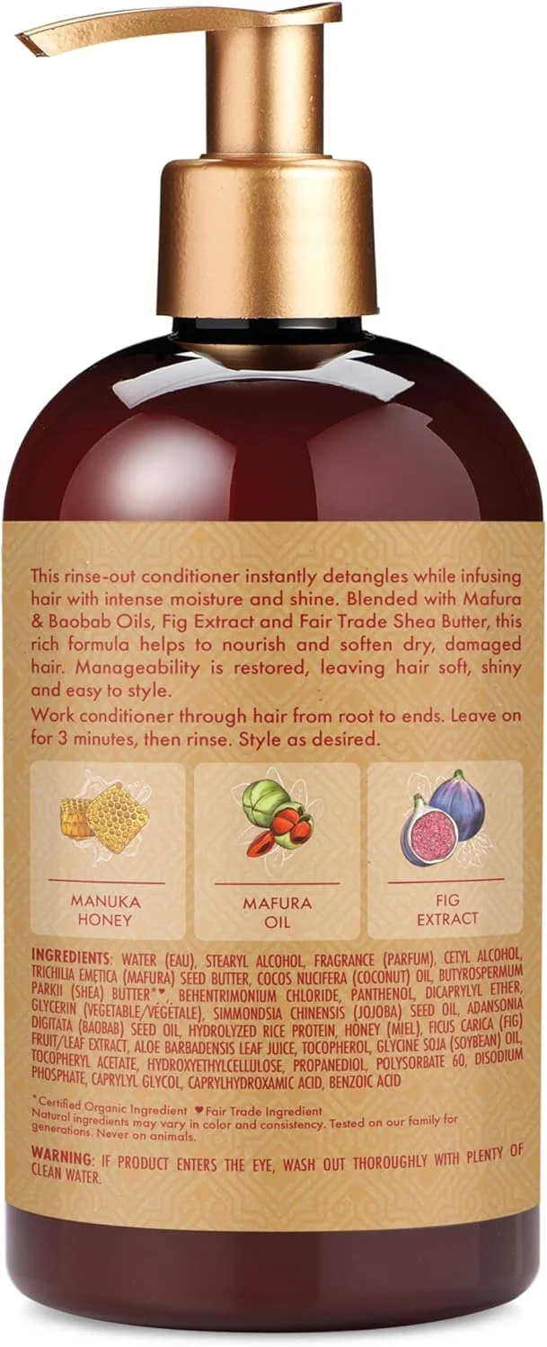 نرم کننده آبرسان قوی مو شی مویسچر حاوی عسل مانوکا و روغن مافورا مناسب برای انواع مو، 384 میلی لیتر