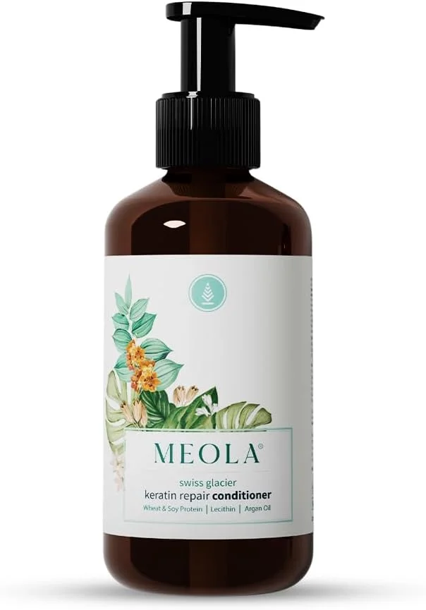 نرم کننده ترمیم کننده کراتین مو مردانه و زنانه MEOLA - آبرسانی عمیق، کنترل وز و جلوگیری از موخوره برای موهای خشک، غنی شده با کراتین گیاهی، روغن آرگان و Lipobelle Glacier برای استحکام و درخشندگی