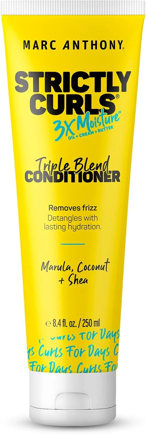 نرم کننده عمیق موهای فر مارک آنتونی Strictly Curls با 3 برابر رطوبت برای تعریف فر و ضد وز - حاوی شی باتر، روغن مارولا، آلوئه ورا و روغن نارگیل - نرم کننده بدون سولفات و ایمن برای رنگ مو، مناسب موهای فر خشک و آسیب دیده