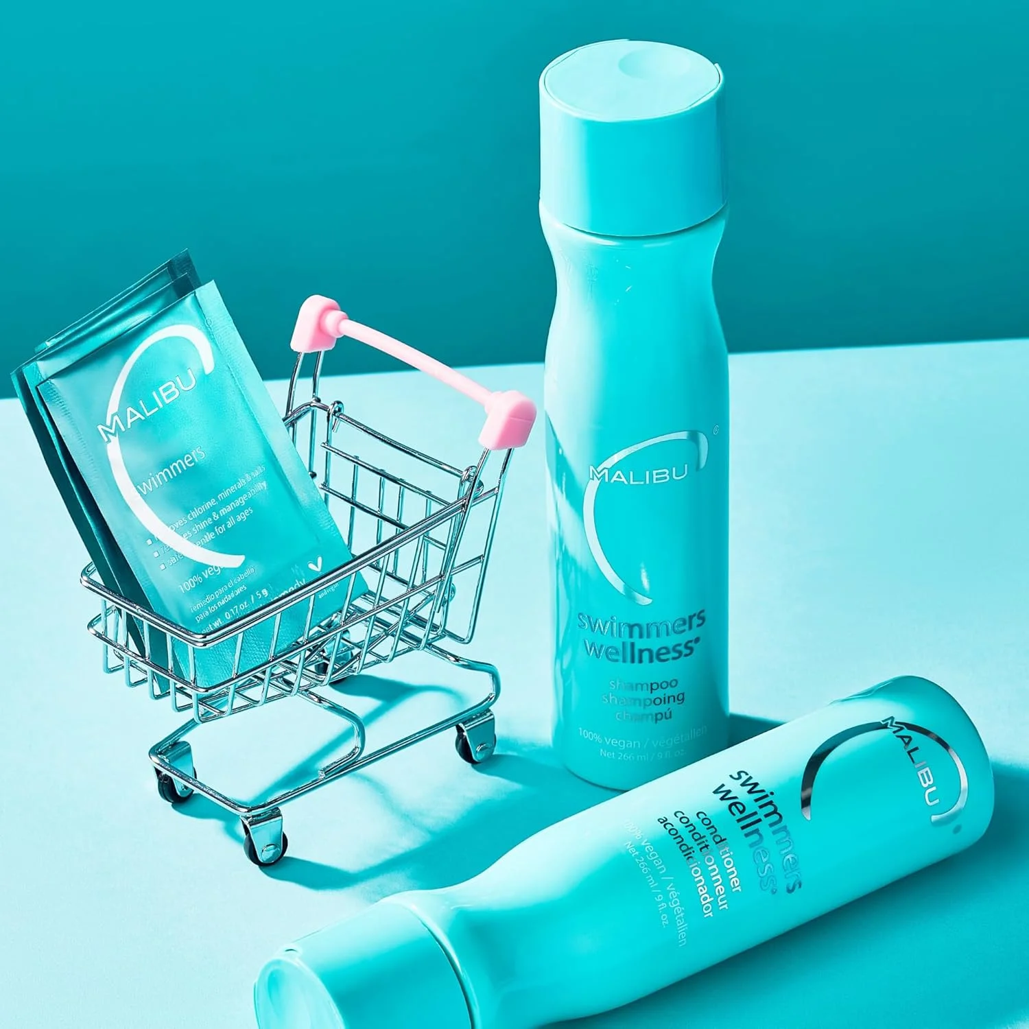 نرم کننده موهای خشک و شکننده Malibu C Swimmers Wellness، مخصوص شناگران، حاوی پروتئین های تقویت کننده، 266 میلی لیتر