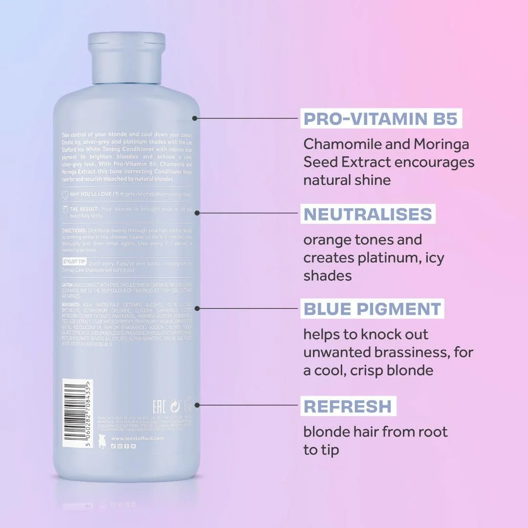 نرم کننده مو لی استافورد آبی | مجموعه بلوند یخی سفید شده - اصلاح کننده رنگ های زرد و نارنجی، بهترین برای موهای هایلایت شده، بلوند تیره و خنک