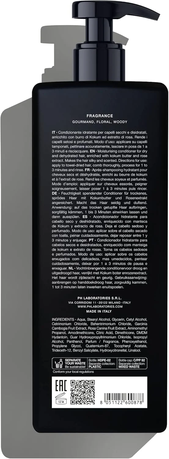 نرم کننده موی عمیق آبرسان Ph Labs - نرم کننده عمیق برای موهای خشک و آسیب دیده - نرم کننده، صاف کننده و احیا کننده برای رام کردن و تجدید رطوبت مو - 1000 میلی لیتر