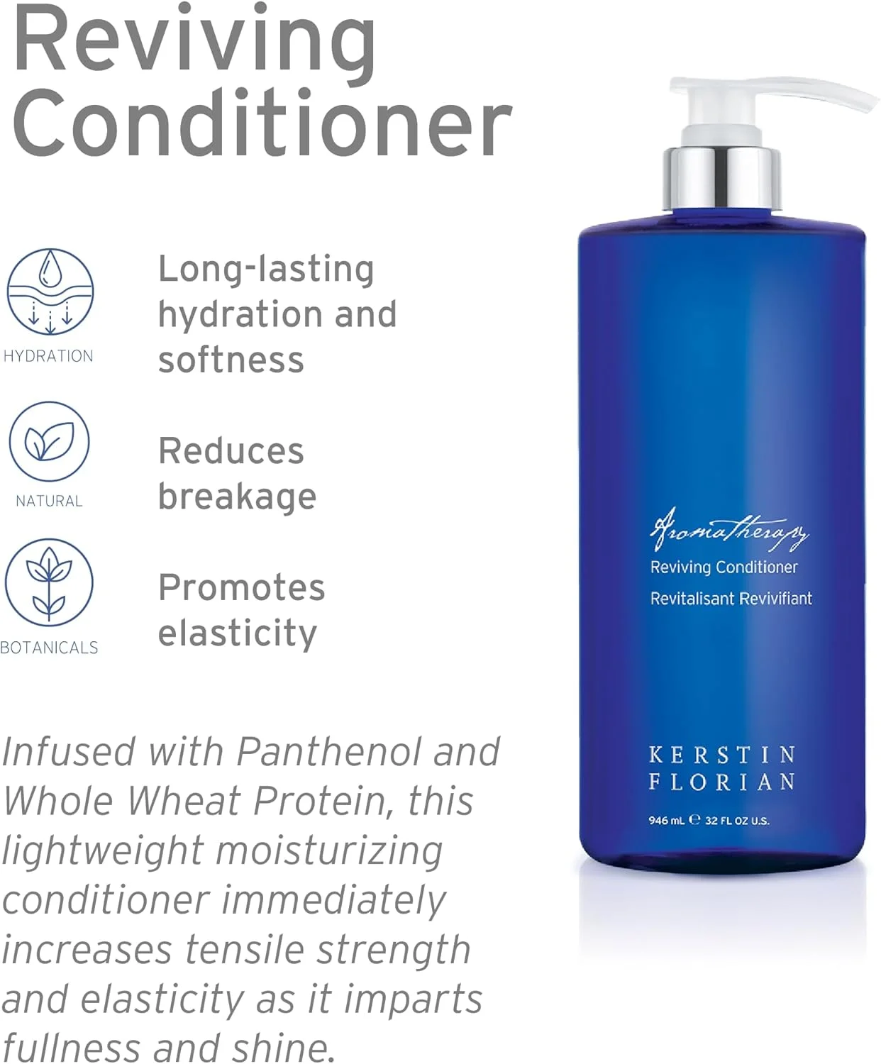 نرم کننده احیا کننده مو کرستین فلوریان، درمان مرطوب کننده سبک برای انواع مو (946 میلی لیتر)