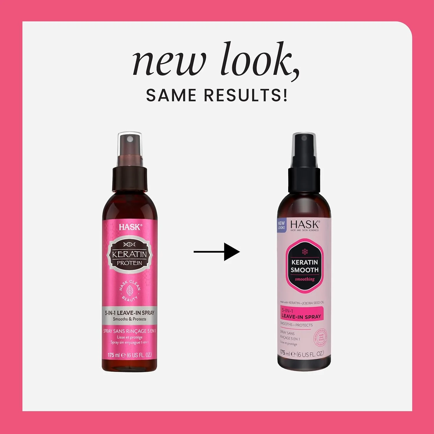 اسپری نرم کننده مو حاوی کراتین هاسک 5 در 1، مناسب انواع مو، بدون سولفات، بدون گلوتن، بدون پارابن - مجموعه 2 عددی کراتین